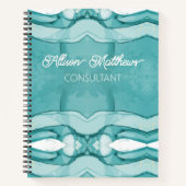 Hellblauer Marmor Elegantes Modernes Muster Notizblock (Vorderseite)