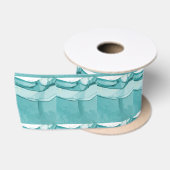 Hellblauer Marmor Elegantes Modernes Muster Satinband (Spule)