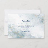 Hellblauer Marmor Gold Glitzer Orthodoxe Taufe Dankeskarte (Vorderseite)