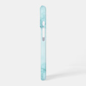 Hellblauer Marmor iPhone 16 Hülle (Linke Seite)