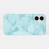 Hellblauer Marmor iPhone 16 Hülle (Rückseite (Horizontal))