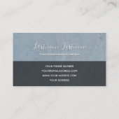 Hellblauer Marmor, weißer Marmor, Monogramm Visitenkarte (Rückseite)