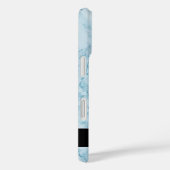 Hellblauer Marmorstein mit Namen Case-Mate iPhone Hülle (Rückseite / Rechts)