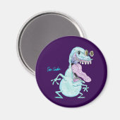 hellblauer Monster-Alien-Cartoon Magnet (Vorderseite/Rückseite)