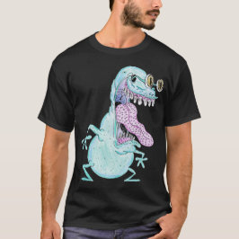 hellblauer Monster-Alien-Cartoon T-Shirt