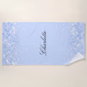 Hellblauer Name Strandtuch (Vorderseite)