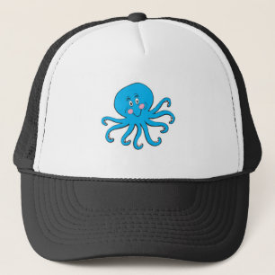 Hellblauer Oktopus Truckerkappe