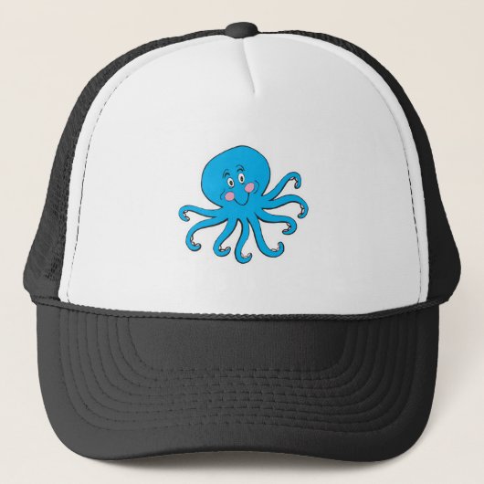 Hellblauer Oktopus Truckerkappe (Vorderseite)