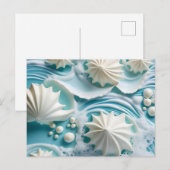 Hellblauer Ozean Hintergrund mit Seashells Postkarte (Vorne/Hinten)