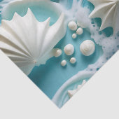 Hellblauer Ozean Hintergrund mit Seashells Seidenpapier (Ausschnitt)