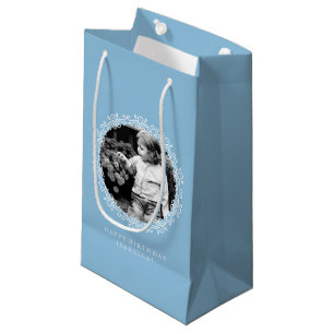 Hellblauer personalisierter extravaganter kleine geschenktüte