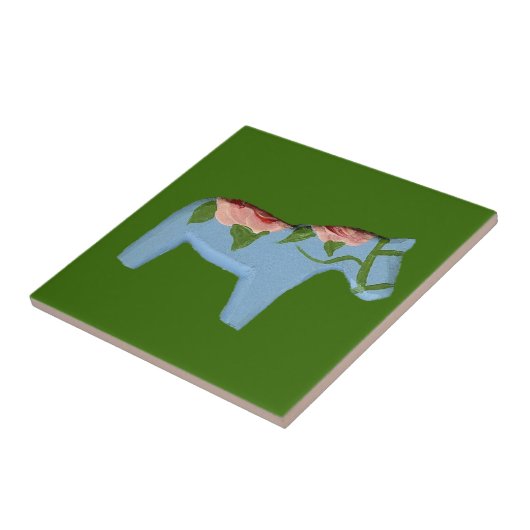 Hellblauer Pferdekeil Fliese (Seite)