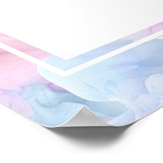 Hellblauer Pink-Rauch-Baby-Geschlecht offenbart Ab Poster (Ecke)