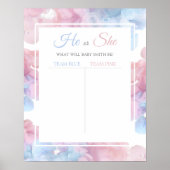 Hellblauer Pink-Rauch-Baby-Geschlecht offenbart Ab Poster (Vorne)