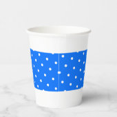 Hellblauer Polka gepunkteter Mittelstreifen auf we Pappbecher (Rechts)