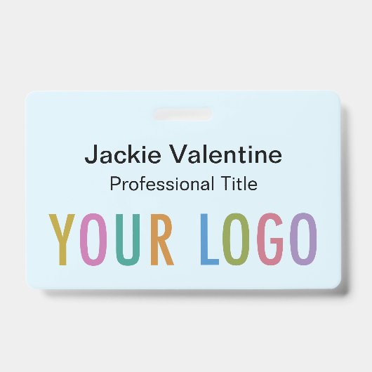 Hellblauer PVC-Name Abzeichen mit Clip Lanyard Ree Ausweis (Vorderseite)