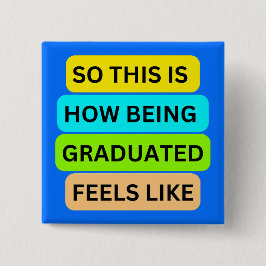 Hellblauer Quadrat-Button SO_THIS_IS_HOW_BEING_GRA Button