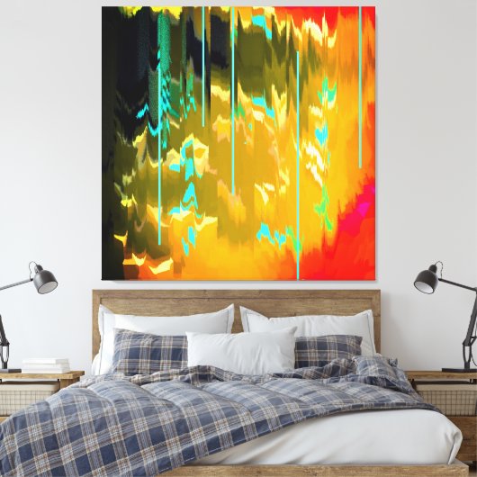 Hellblauer Regen Leinwanddruck (Insitu (Schlafzimmer))