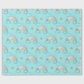 Hellblauer Regenbogen-Muster Geschenkpapier (Flach)