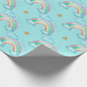 Hellblauer Regenbogen-Muster Geschenkpapier (Ecke)