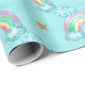 Hellblauer Regenbogen-Muster Geschenkpapier (Rolleneckpunkt)