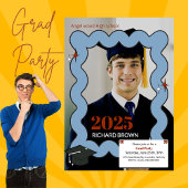 Hellblauer Retro-Abschluss Ankündigung