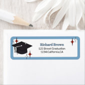 Hellblauer Retro-Graduierungsstern Abschluss (Insitu)