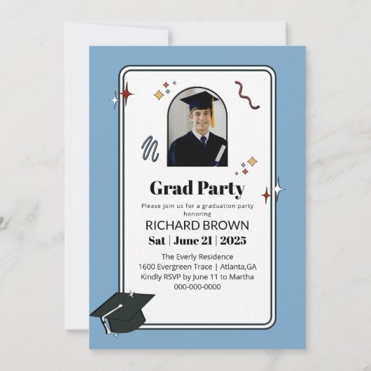 Hellblauer Retro-Squiggle-Wavy-Abschluss laden Ankündigung (Rückseite)