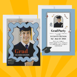 Hellblauer Retro-Squiggle-Wavy-Abschluss laden Ankündigung