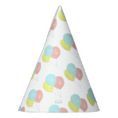 Hellblauer rosa Gelbbläschen Partyhütchen (Links)