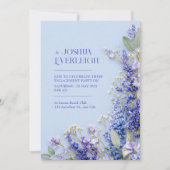 Hellblauer Rustikaler Frühling Lavendel Rahmen Einladung (Vorderseite)
