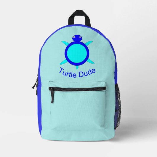 Hellblauer SchildkrötenTyp Bedruckter Rucksack (Vorderseite)