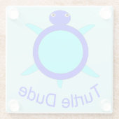 Hellblauer SchildkrötenTyp Glasuntersetzer (Rückseite)