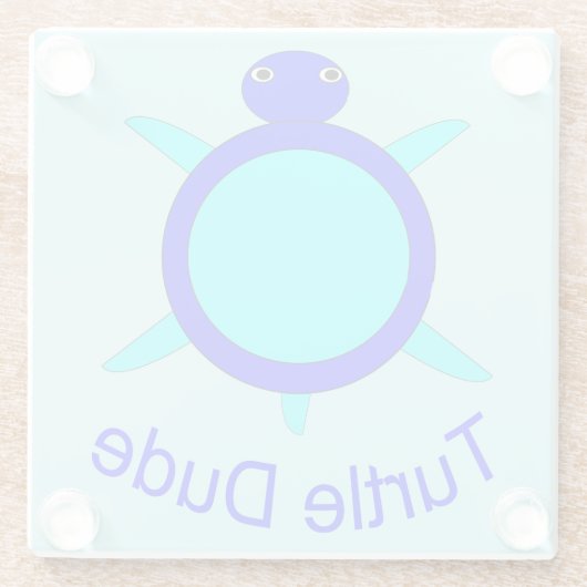 Hellblauer SchildkrötenTyp Glasuntersetzer (Rückseite)