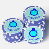 Hellblauer SchildkrötenTyp Pokerchips (Stapel)