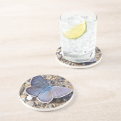 Hellblauer Schmetterling Untersetzer (Seite)