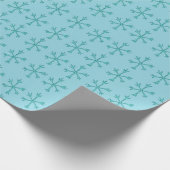 Hellblauer Schneeblatt-Wrap - Winter Chris Geschenkpapier (Ecke)