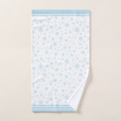 Hellblauer Schneeflocken auf weißem Badetuch Set (Handtuch)
