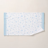 Hellblauer Schneeflocken auf weißem Badetuch Set (Handtuch)