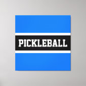 Hellblauer schwarzer Streifen Sporty PICKLEBALL Te Leinwanddruck (Vorderseite)