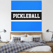 Hellblauer schwarzer Streifen Sporty PICKLEBALL Te Leinwanddruck (Insitu (Schlafzimmer))