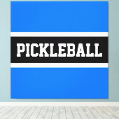 Hellblauer schwarzer Streifen Sporty PICKLEBALL Te Leinwanddruck (Insitu (Holzboden))