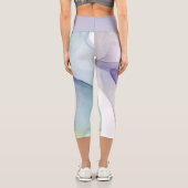 hellblauer Seideneffekt Capri Leggings (Rückseite)