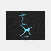 Hellblauer Softball-Werfer Herzschlag - Fastpitch  Fleecedecke (Vorderseite (Horizontal))