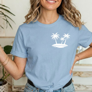 Hellblauer Sommerbaum Minimalistischer Urlaub T-Shirt