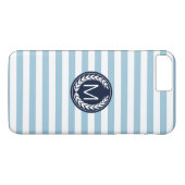 Hellblauer Streifen mit Case-Mate iPhone Hülle (Rückseite (Horizontal))