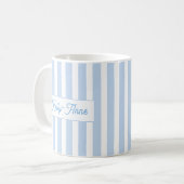 Hellblauer Streifen Monogramm Kaffeetasse (Vorderseite Links)
