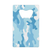 Hellblauer Tarnmuster-Polka-Punkt-Muster Geldbeutel Flaschenöffner (Rückseite)
