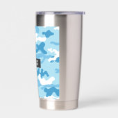 Hellblauer Tarnmuster Thermobecher (Links)