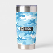 Hellblauer Tarnmuster Thermobecher (Vorderseite)